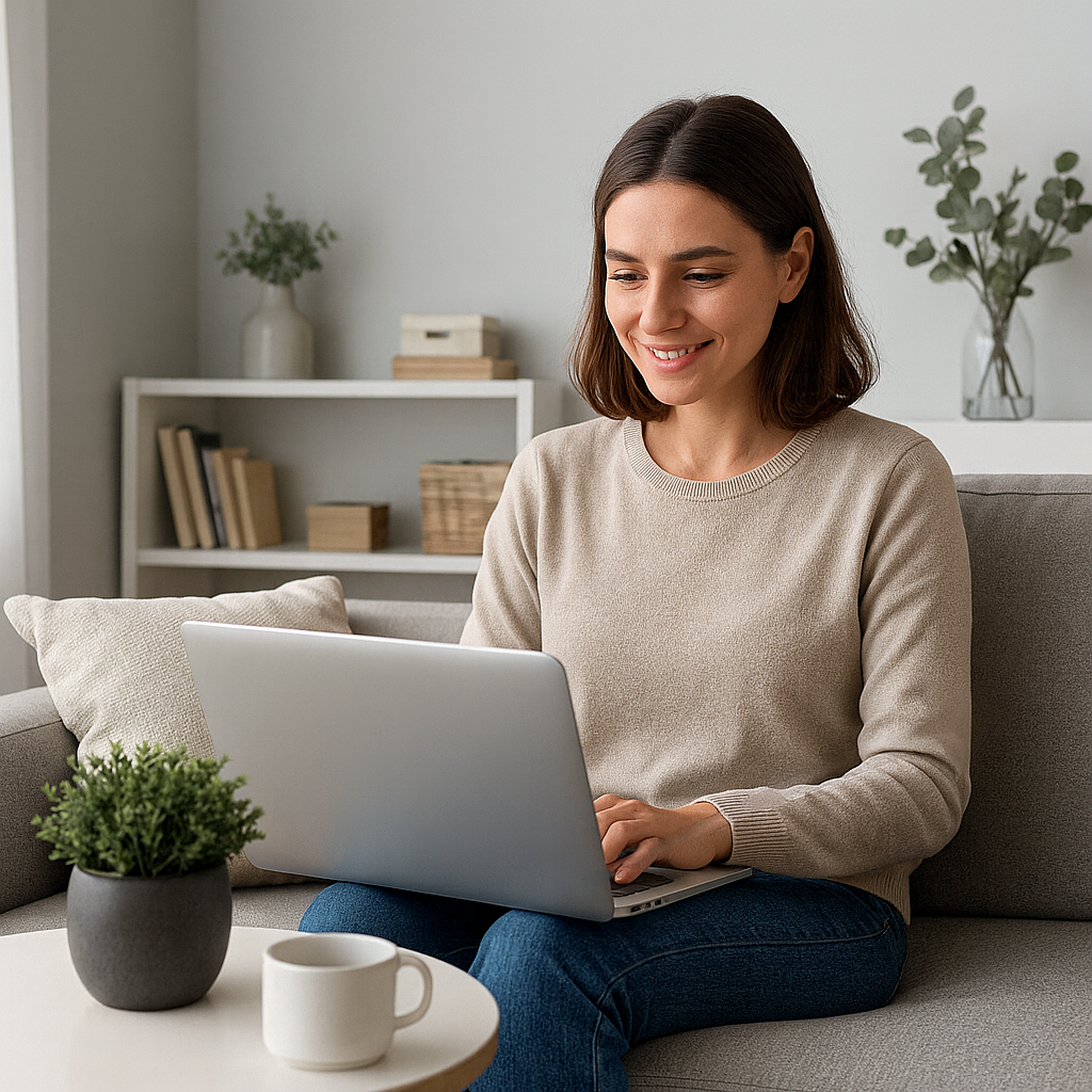 Žena vybírá nábytek v e-shopu NeoNábytek.cz